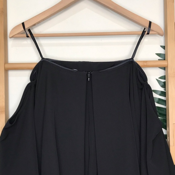 SOLD Seed Heritage Black Off Shoulder Frill Dress 10 - Picture 9 of 13